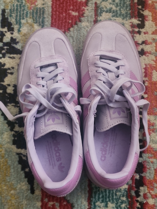 adidas Shoes - adidas Lavender Low-Top Samba Womens Suede Sneakers - Size 8
